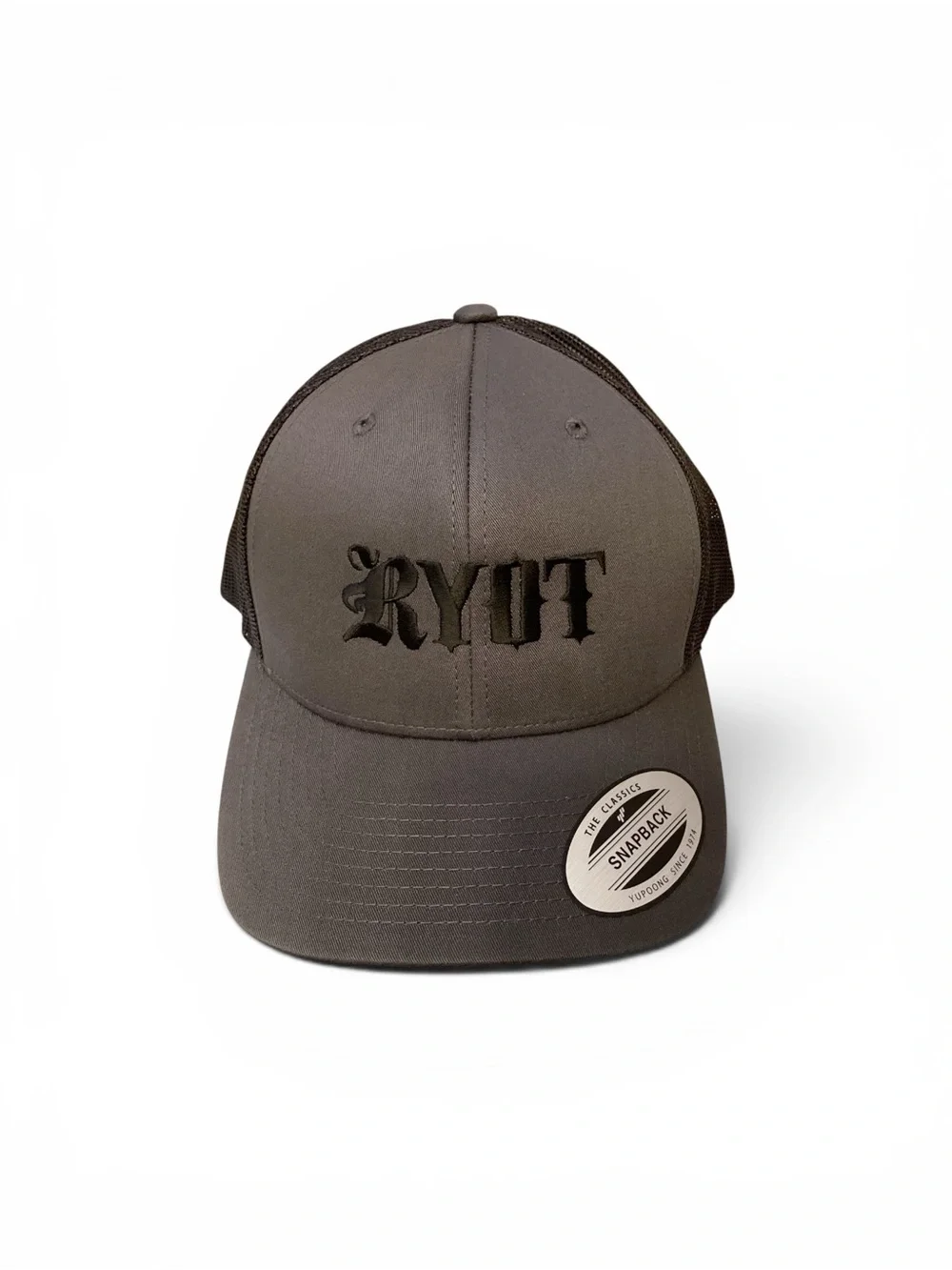 The Classics Black Mesh Snapback Hat with Gold Label